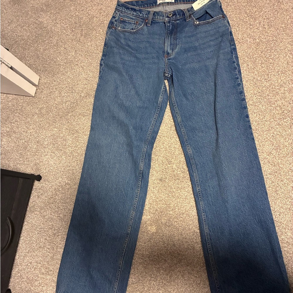 NWT Abercrombie & Fitch Women’s Blue Low Rise Baggy Jeans